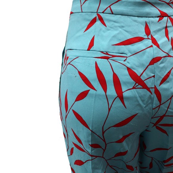 DVF DIANE VON FURSTENBERG WIDE LEAF PRINT PANTS TROUSERS SIZE 6 - Picture 9 of 10